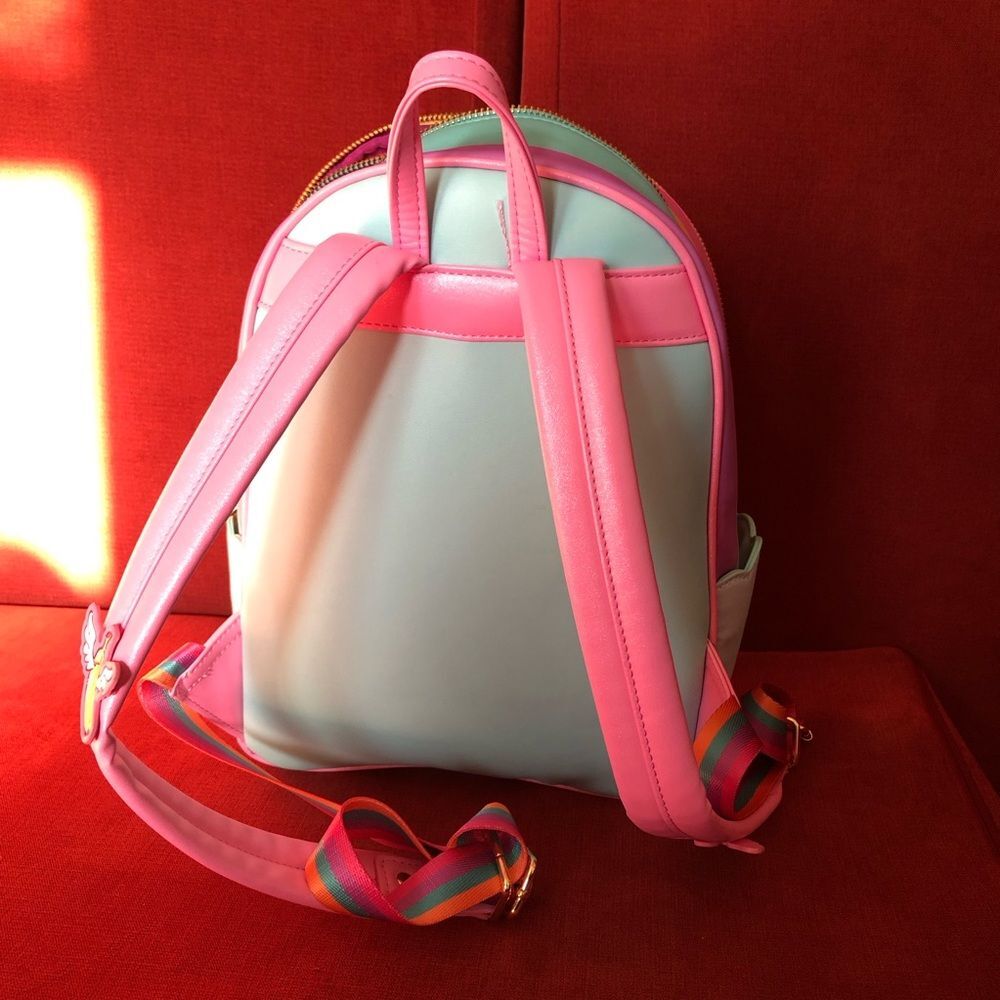 Loungefly Minions Fluffy Unicorn Rainbow Mini Backpack - Picture 5 of 7